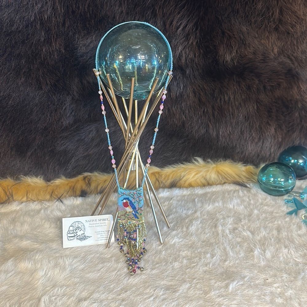 Beaded pouch necklace (1850)